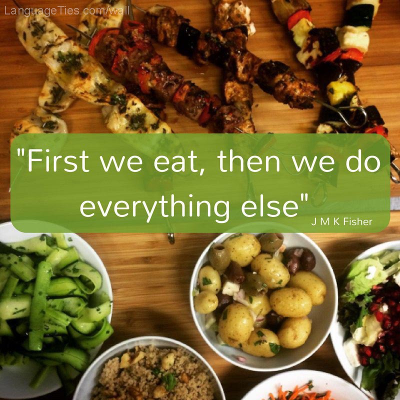 First we eat, then we do everything else.