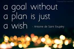 A goal without a plan is just a wish.