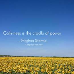 Calmness is the cradle of power.
