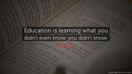 Education is learning what you didn't even know you didn't know. 