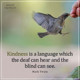 Kindness is a language which the deaf can hear and the blind can see.