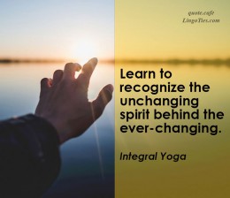 Learn to recognize the unchanging spirit behind the ever-changing. 