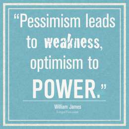 Pessimism leads to weakness, optimism to power.