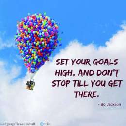 Set your goals high, and don't stop till you get there.