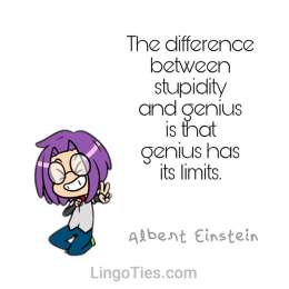 The difference between stupidity and genius is that genius has its limits.