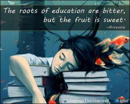 The roots of education are bitter, but the fruit is sweet.