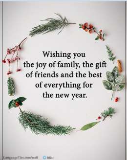 Wishing you the joy of family, the gift of friends and the best of everything for the new year.